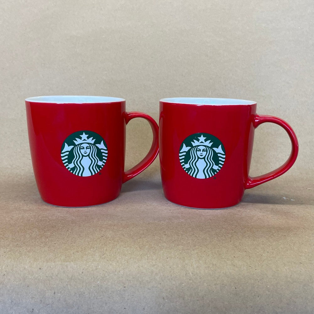 Starbucks Red with Green Siren Mugs-2021 Pair
